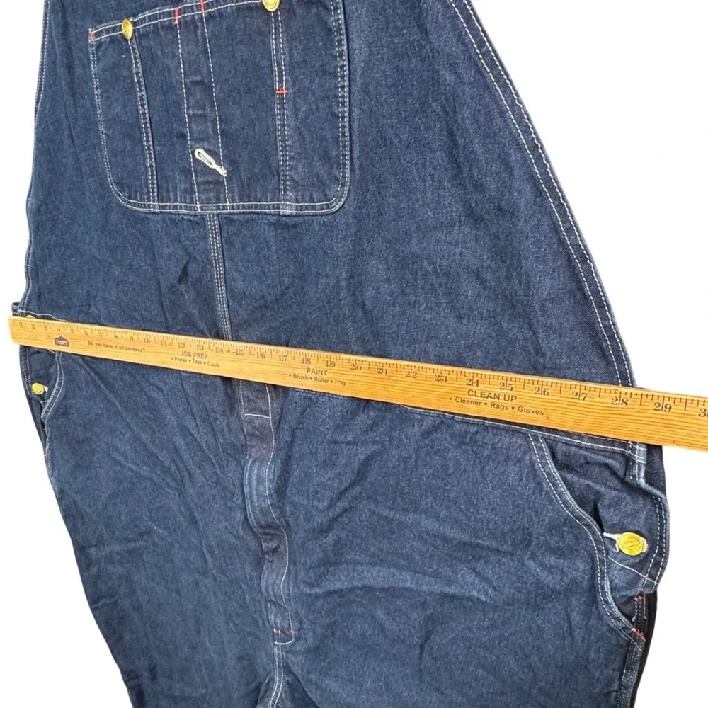 Dickies‎ Bib Overalls Mens 58x32 Blue Indigo Denim Carpenter Workwear Grunge
